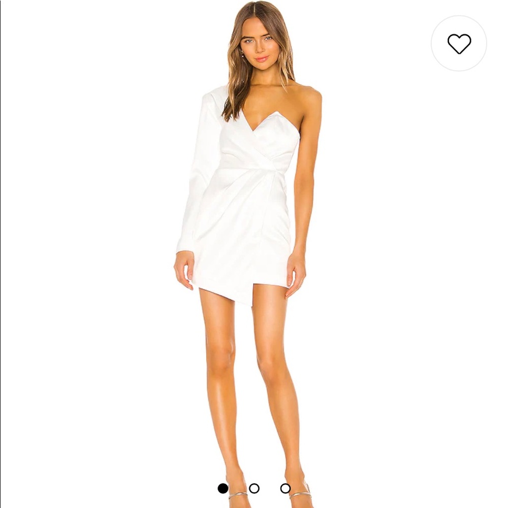 NBD white one shoulder blazer dress XS